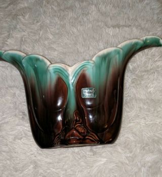 Large Vintage Royal Haeger Dolphin Fish Planter Vase Mid Century Art Deco Green 6