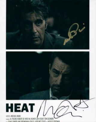 Al Pacino Robert Deniro Heat Autographed 8x10 Photo Signed Picture,