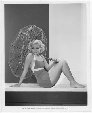 Platinum Blonde Toby Wing 1933 Vintage Pin Up Barefoot Bathing Beauty Photograph