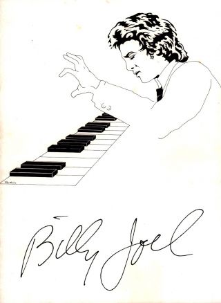 Billy Joel 1976 Turnstiles Tour Concert Program Book / With Poster / Nmt 2