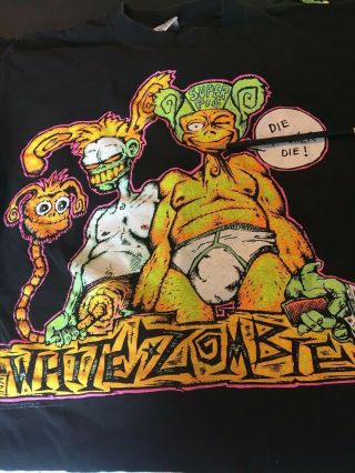 Vintage 1993 White Zombie Rob Zombie Crush Kill Destroy Pig Tour Shirt L