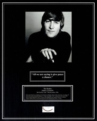 Authentic John Lennon BEATLES Hair Lock w Vintage Photo Rare Signed 2