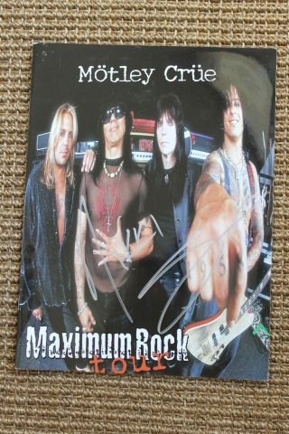 Motley Crue Autographed Signed By Nikki Sixx Maximum Rock Tour Program The Dirt