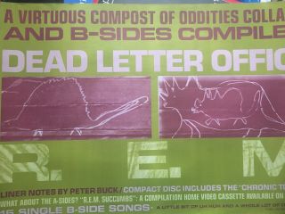 REM R.  E.  M.  Dead Letter Office Authentic & Rare Promo Poster 1987 2