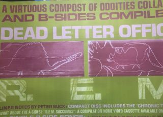 REM R.  E.  M.  Dead Letter Office Authentic & Rare Promo Poster 1987 3
