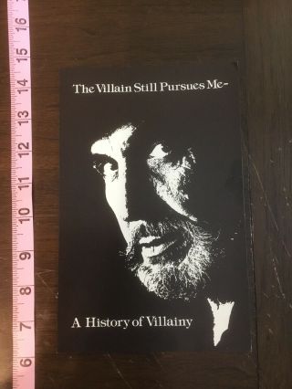 Vincent Price Estate: Promo Card For The Villlains Still Pursue Me