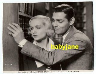 Carole Lombard Clark Gable Orig 7x9 Photo 1932 No Man Of Her Own