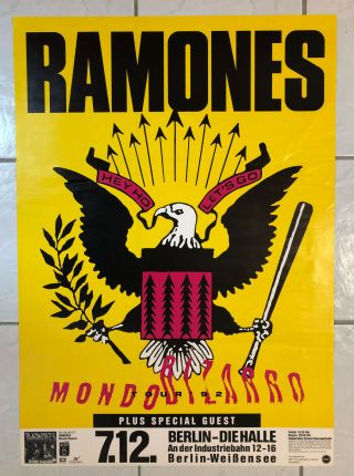 Ramones Berlin Germany 1992 Tour Poster