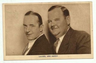 Stan Laurel And Oliver Hardy Orig Vintage Uk Postcard Premium Hal Roach