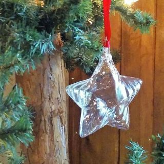 Steuben Vintage 1994 Holiday Star Crystal Holiday Ornament With Pouch