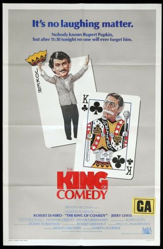 The King Of Comedy Us One Sheet Movie Poster Jerry Lewis Robert Deniro