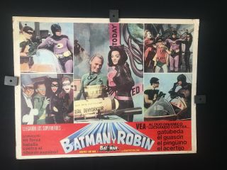1960s Batman Adam West Burt Ward Authentic Mexican Lobby Card