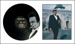 Johnny Cash Authentic Hand Signed Autograph With Hand Painted Vinyl