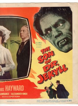 1951 The Son Of Dr Jekyll Lobby Card