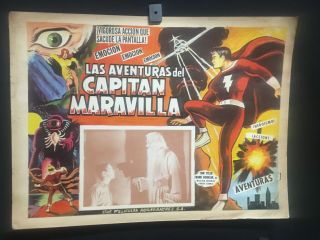 1941 Adventures Of Captain Marvel Tom Tyler Sci - Fi Mexican Lobby Card - A267