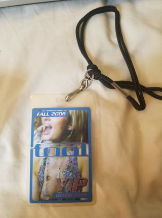 Authentic Tool Band Vip Laminate Fall 2006 Backstage Pass 10000 Days