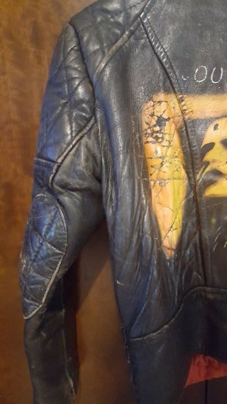Lou Reed Vintage Leather Motorcycle Jacket,  hand - painted/one of a kind/unisex - sm 5