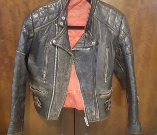 Lou Reed Vintage Leather Motorcycle Jacket,  hand - painted/one of a kind/unisex - sm 6