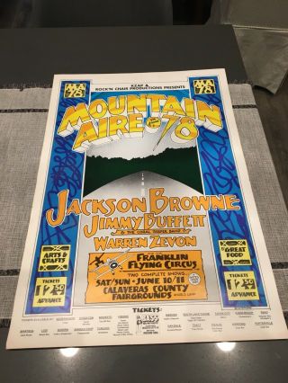Vintage Jimmy Buffett Rock Concert Poster 1978 California Poster