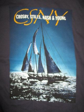 2000 Crosby Stills Nash Young " Wooden Ships " Concert Tour (lg) T - Shirt Csny