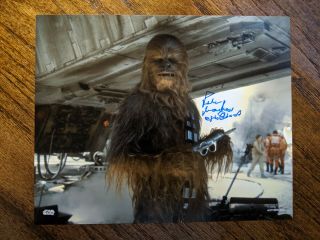 Peter Mayhew Signed Star Wars 8x10 Autograph Chewbacca Auto Topps Authentics