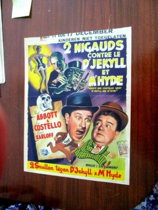Belgian Poster,  Abbott And Costello Meet Jekyll And Hyde,  Karloff,  1952
