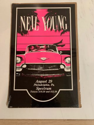 Neil Young & The Shocking Pinks Vintage Poster August 29,  1983 Philadelphia,  Pa