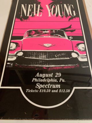 Neil Young & The Shocking Pinks Vintage Poster August 29,  1983 Philadelphia,  PA 2