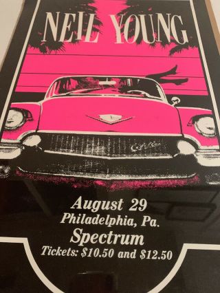 Neil Young & The Shocking Pinks Vintage Poster August 29,  1983 Philadelphia,  PA 5