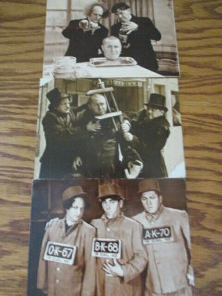 3 Vintage 1982 The Three Stooges Comedy Postcards Larry Mo Curly