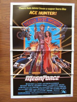 Vintage Movie Poster 1 Sheet 1982 Megaforce Barry Bostwick,  Michael Beck