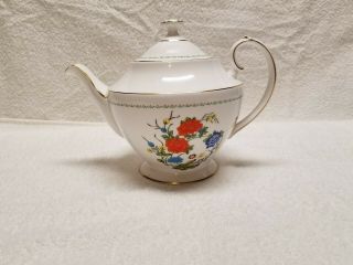 Aynsley Famille Rose Bone China Teapot Gold Trim England 3