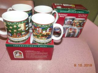 International Christmas Story - Mugs - Set Of 8 - Susan Winget Mib