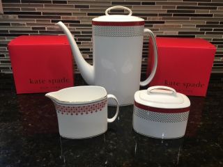 Kate Spade Jemma Street Tea/coffee Set: Pot,  Creamer And Sugar Nwt Stunning Set