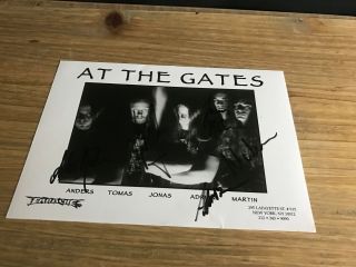 Swedish Death Metal Band At The Gates 5x7 B&w Promo Photo Signed By 5 Members