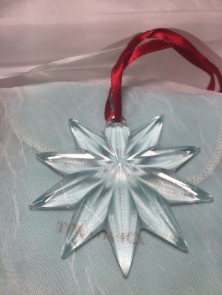 Tiffany & Co.  Crystal Snowflake Christmas Ornament And Pouch.