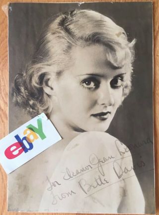 Bette Davis 1930’s 40’s Movie Star Signed Photo Vintage Autograph