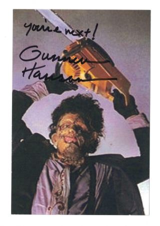 Gunner Hansen Signed Autographed 4 X 6 Photo Actor Texas Chain Saw Massacre