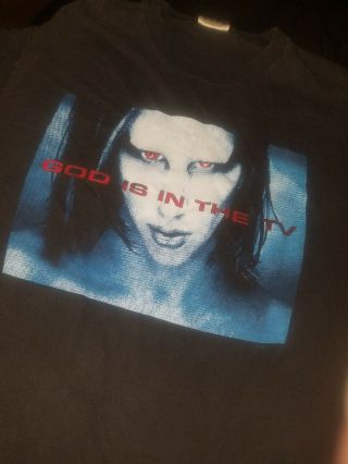 Vintage Marilyn Manson Shirt Xl God Is In The Tv Winterland Brand