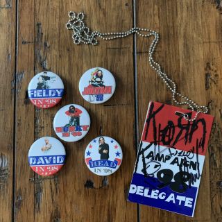 Korn Kampaign Button Set And Autographed Lanyard