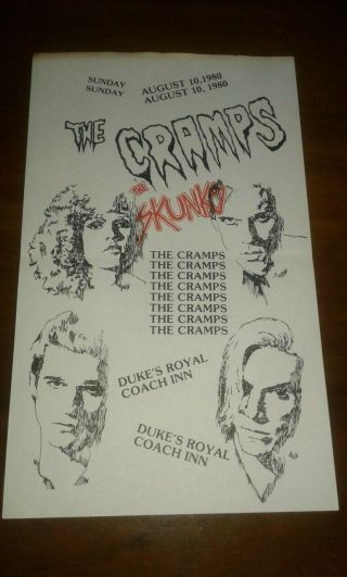 The Cramps Punk Concert Flyer Poster 1980 Texas Psycho 7 Us Garage Kbd