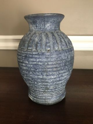 Peter’s Pottery Mississippi Hand Thrown Pottery Large Vase Blue