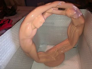 Haeger Peach Pink Circle Of Love Eternity Man And Woman Sculpture Art 1986 6037