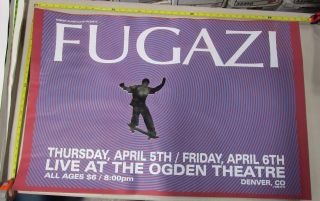2001 Rock Roll Concert Large Poster Fugazi Lindsey Kuhn S/n 230