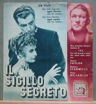 D This Is My Affair Robert Taylor Barbara Stanwyck Italy Dbl Herald Mini Poster
