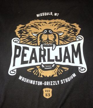 Pearl Jam - Missoula Grizzly Biting Logo T - Shirt Size Xxl 2018 Away Shows 2xl