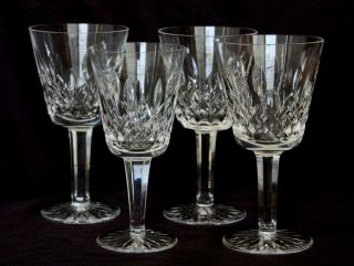 Set Of 4 Waterford Crystal Lismore 3 Red & 1 White Wine Glasses