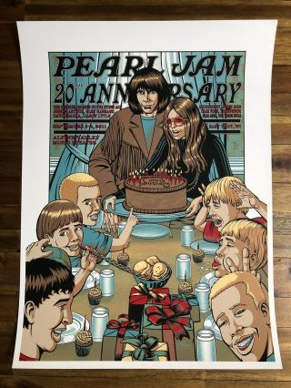 Pearl Jam Pj20 Concert Poster 9/3/11 Alpine Valley Near -