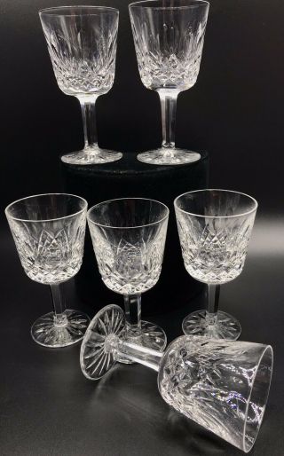 6 Waterford Crystal Lismore Liquor Cocktail Glasses 4 1/8” Old Mark Us Ship