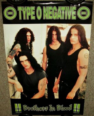 1996 Type O Negative Brothers In Blood Rare 22x34 " Poster T - Shirt Peter Steele